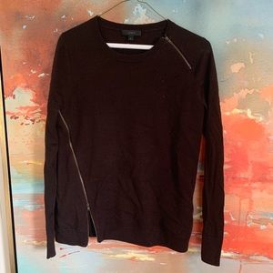 J. Crew crew neck sweater with zipper detail